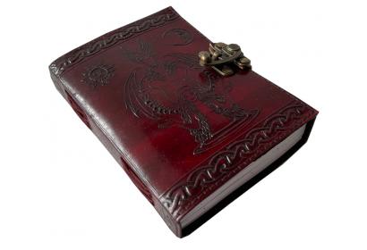 embossed mother of earth with dragon leather journal